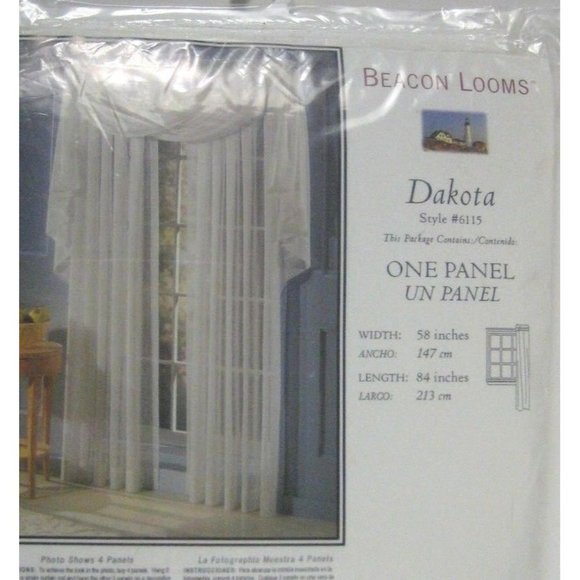 NEW Beacon Looms 1 Panel Curtain Window 58 x 84 Inches Sheers Off White Pattern - Picture 2 of 5